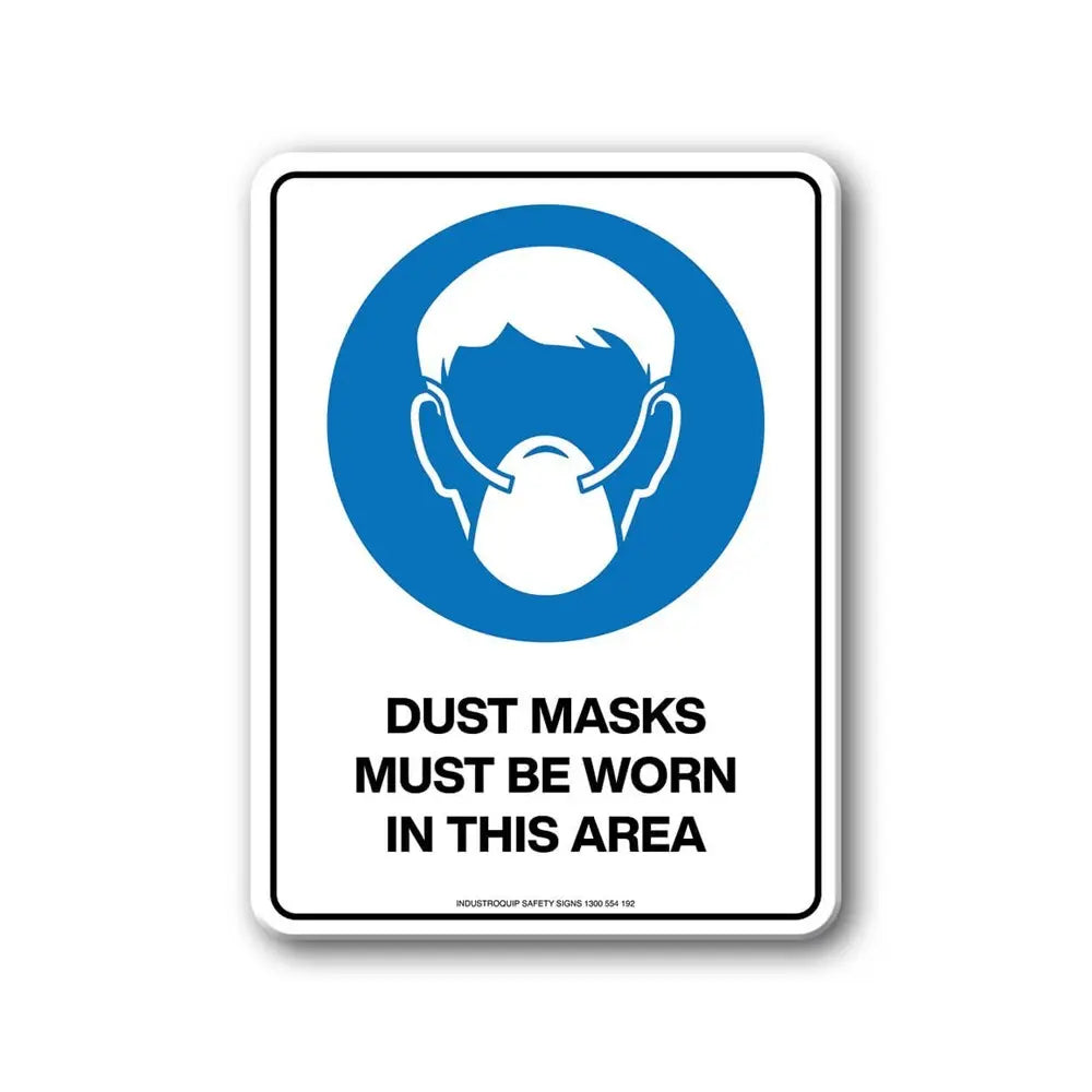 Mandatory Sign - Dust Masks Must Be Worn In This Area Industroquip