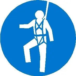 Safety Harness Must Be Worn Decal - 100mm Industroquip