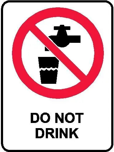 Prohibition Sign - Do Not Drink Industroquip