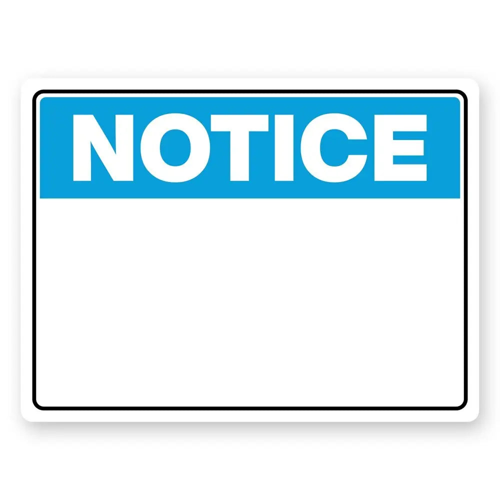 Notice Sign - Blank Industroquip
