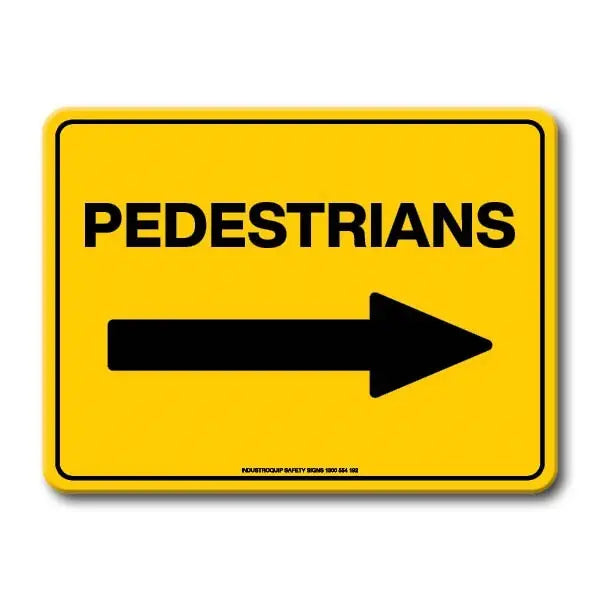 Notice Sign - Pedestrians With Arrow Right Industroquip