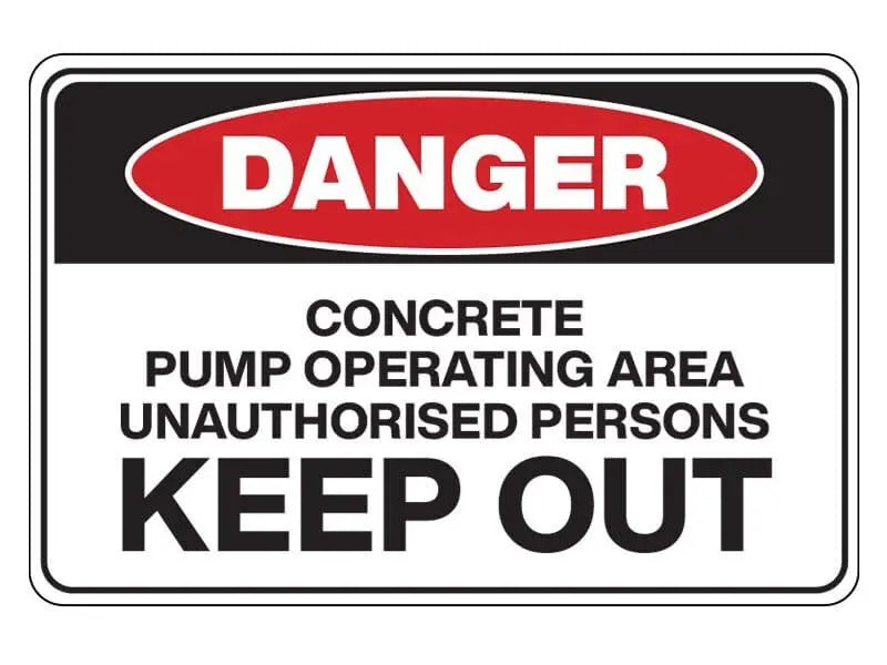 Danger Sign - Concrete Pump Operating Area Industroquip