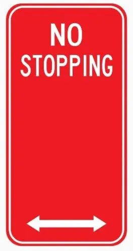 R5-400 No Stopping Sign Bidirectional Arrows Industroquip