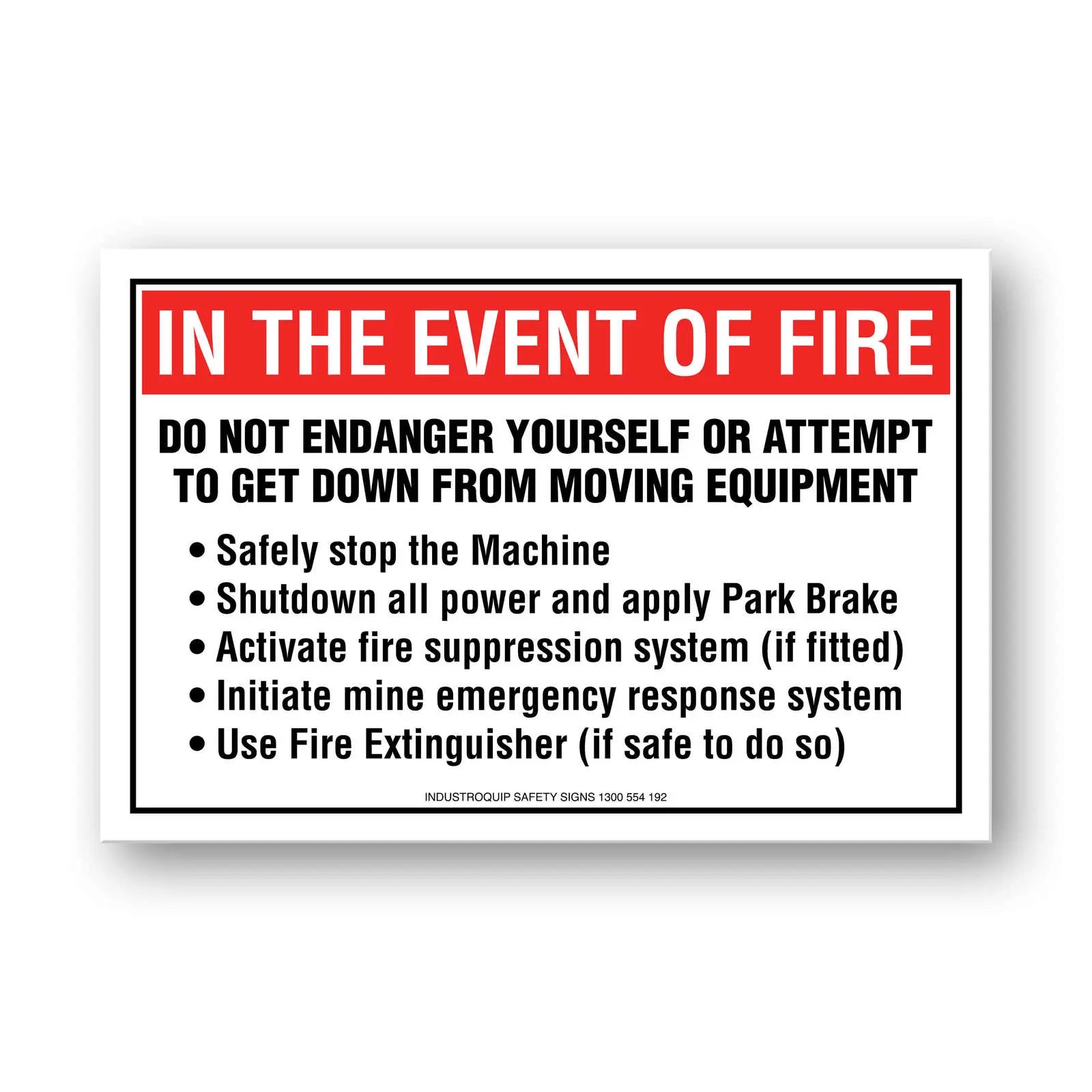 In Event of Fire Stickers - Pack of 10 | AS/NZS 1319 Safety Signs | Industro Australia