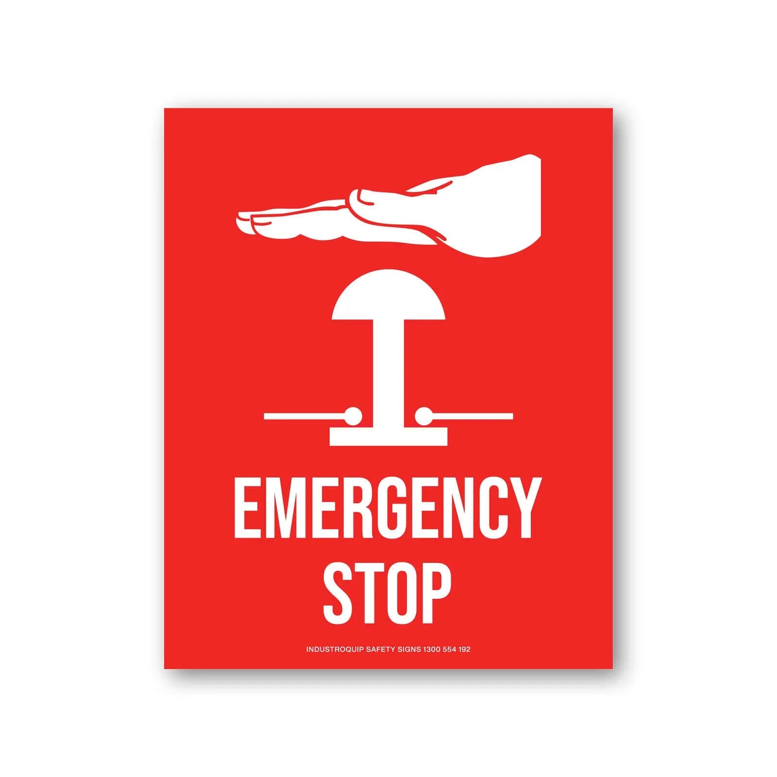 Emergency Stop Stickers - Pack of 10 Industro