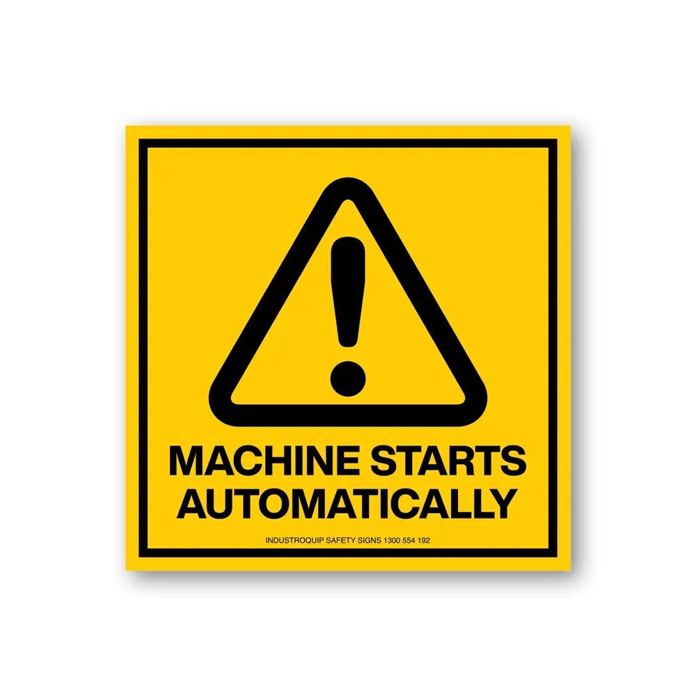Machine Starts Automatically Stickers - Pack of 10 Industroquip