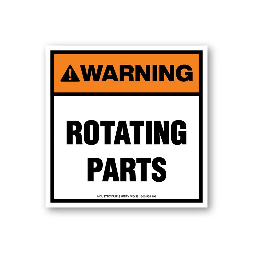 Warning Rotating Parts Stickers - Pack of 10 Industroquip