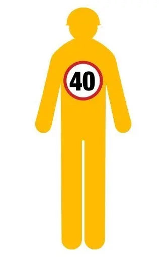 Yellow Corflute Worker Cutout - 40 Speed Sign Industroquip