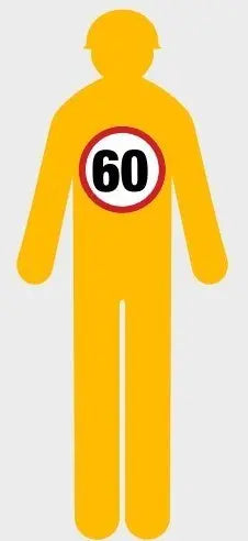Yellow Corflute Worker Cutout - 60 Speed Sign Industroquip
