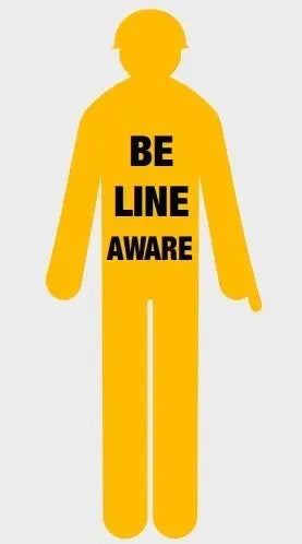 Yellow Corflute Worker Cutout Signs - Be Line Aware Industroquip