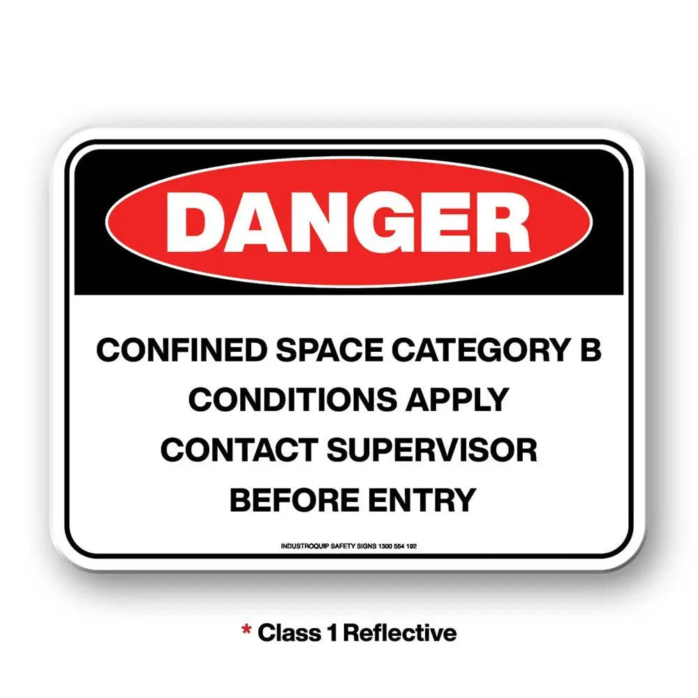 Mining Signs - Danger Confined Space Category B Industroquip