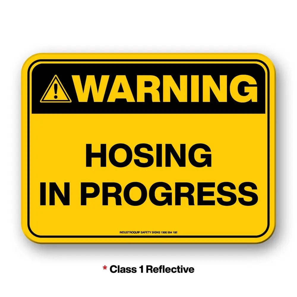 Mining Sign - Warning Hosing In Progress Industroquip
