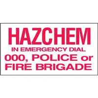 Hazchem In Emergency Dial 000 Sign 600 x 450mm Industroquip