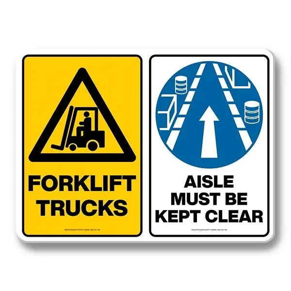 Multi Safety Sign - Forklift Trucks / Aisle Must Be Kept Clear Industroquip