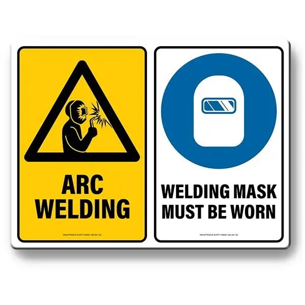 Multi Safety Sign - Arc Welding / Welding Mask Must Be Worn Industroquip