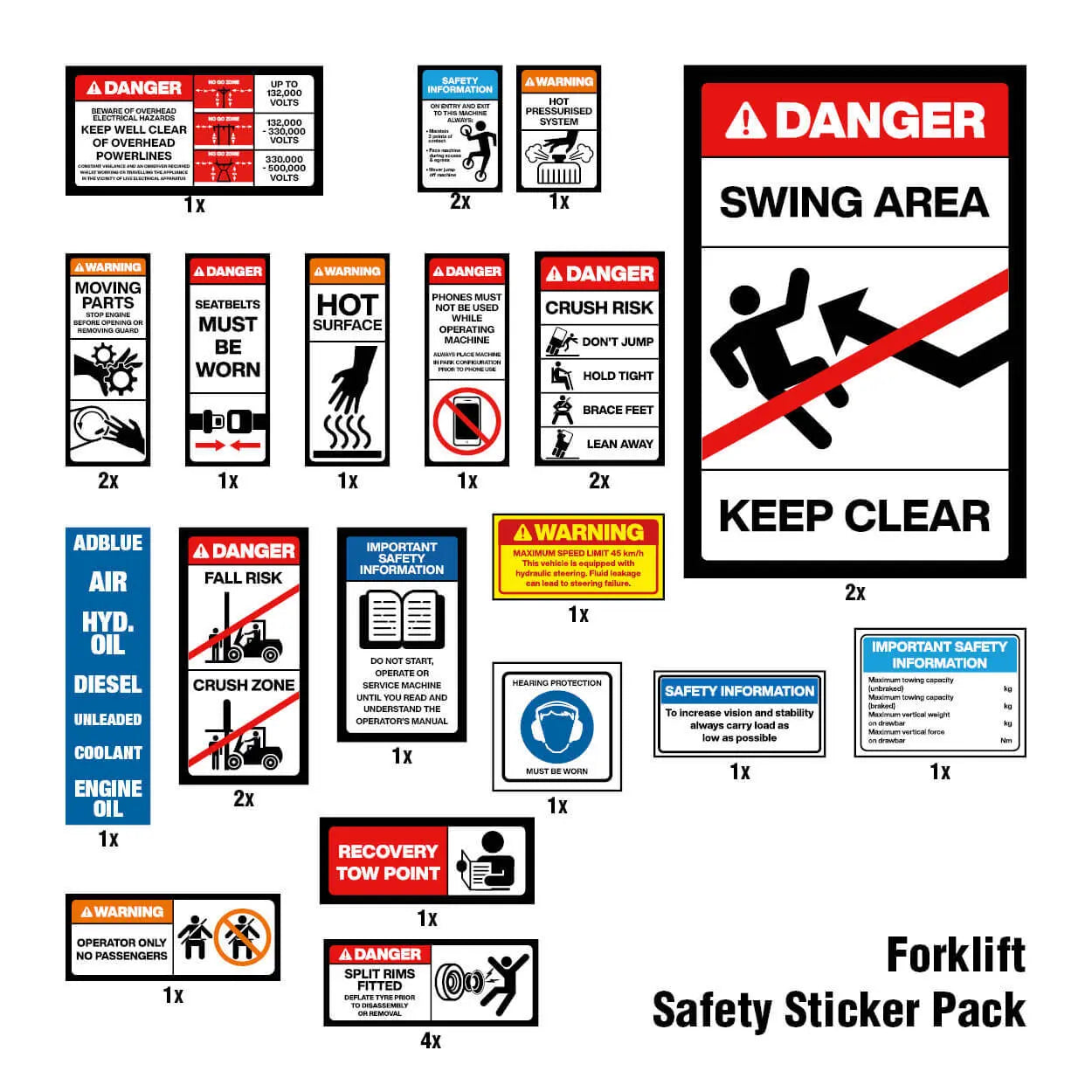 Forklift Safety Sticker Pack Industroquip