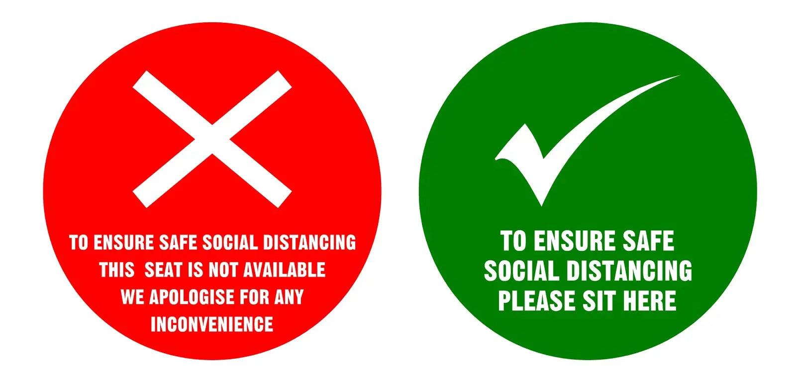 Social Distancing Seat Decal Kits (Pack of 100) Industroquip