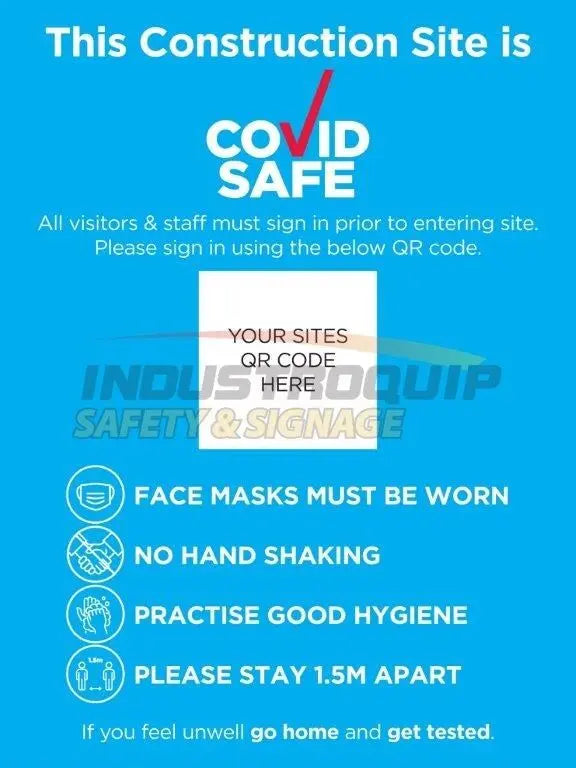 NSW Site Entry QR Code & Covid Safe  Protocol CovidBanna 1.6x1.2m Bannamesh