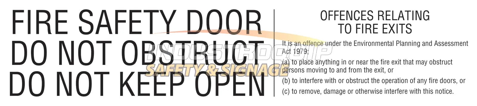 Fire Door Safety Sign Industroquip