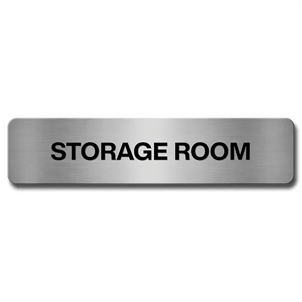 Brushed Aluminium Storage Room Door Sign Industroquip