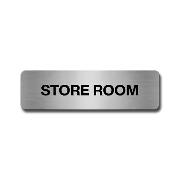 Brushed Aluminium Store Room Door Sign Industroquip