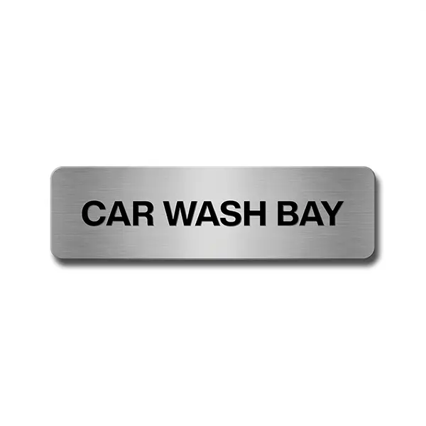 Brushed Aluminium Car Wash Bay Door Sign Industroquip