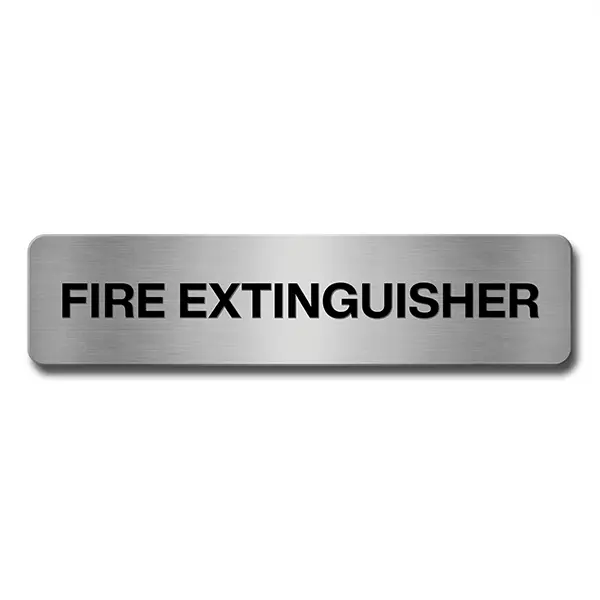 Brushed Aluminium Fire Extinguisher Door Sign Industroquip