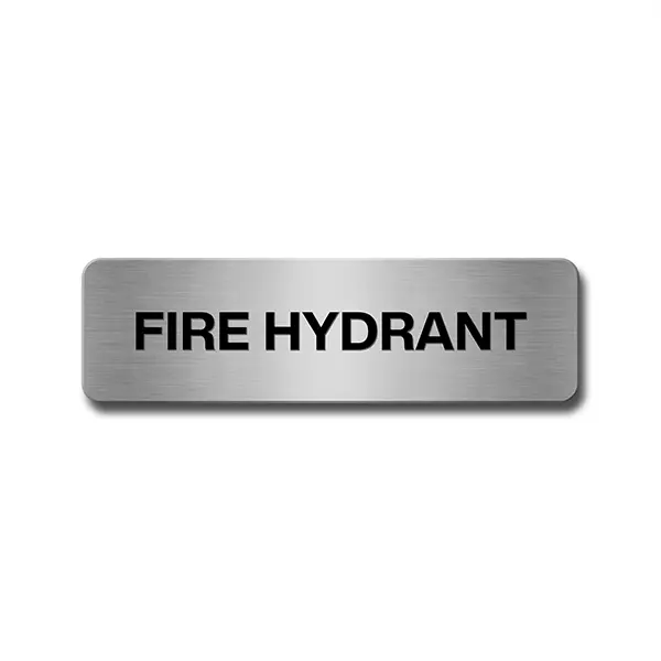 Brushed Aluminium Fire Hydrant Door Sign Industroquip