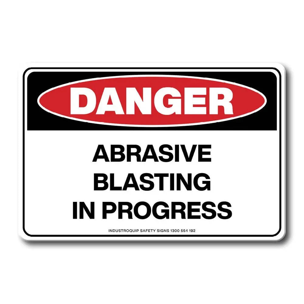 Swing Stand Sign Only - Danger Abrasive Blasting In Progress Industroquip