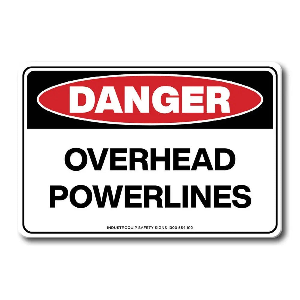 Swing Stand Sign Only - Danger Overhead Powerlines Industroquip