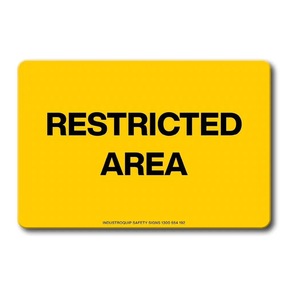 Swing Stand Sign Only - Restricted Area Industroquip