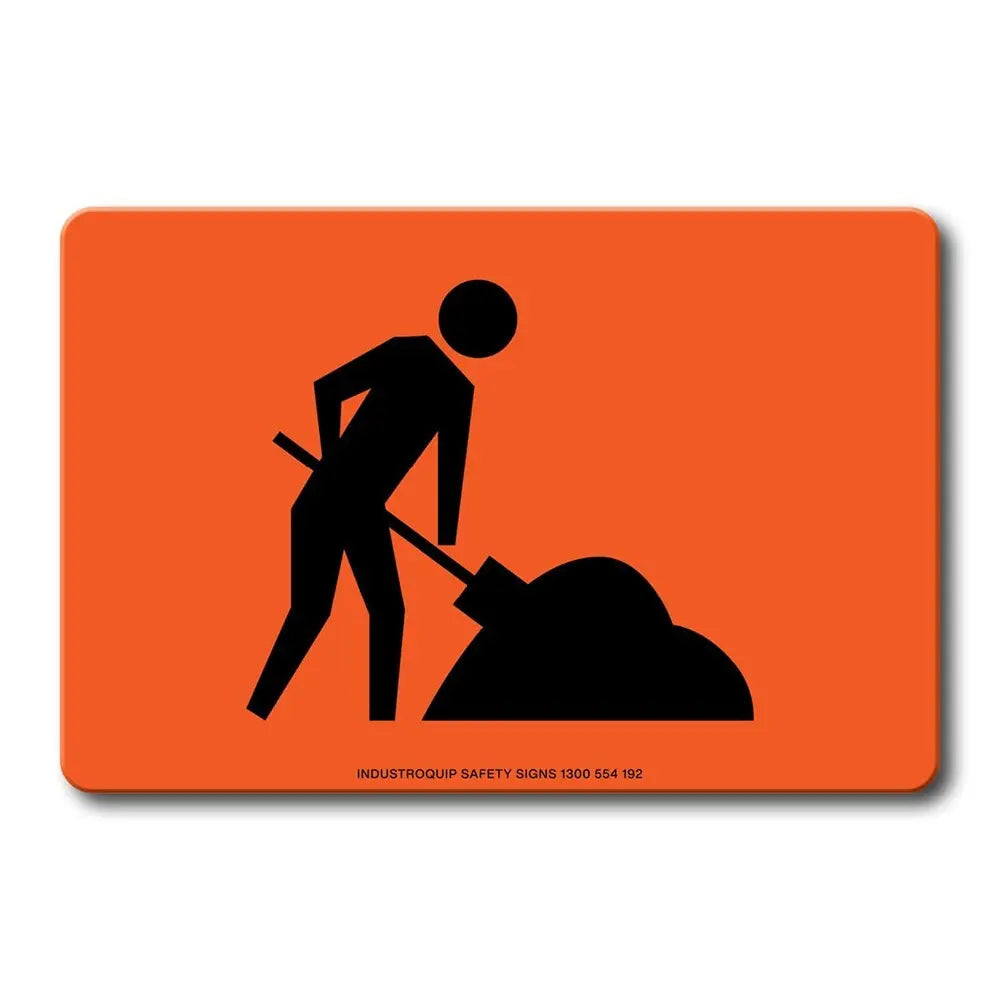 Swing Stand Sign Only - Worker Symbol / Digger Man (Orange) Industroquip