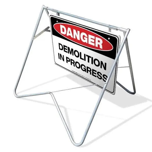 Swing Stand & Sign - Danger Demolition In Progress Industroquip