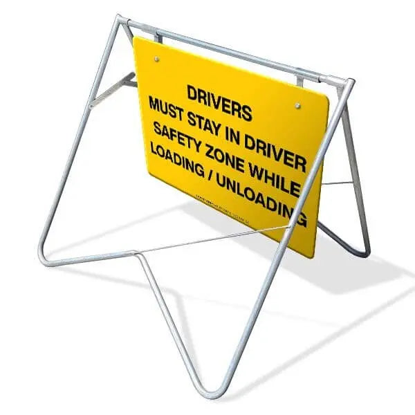 Swing Stand & Sign - Drivers Must Stay In Driver Safety Zone While Loading / Unloading Industroquip