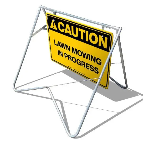 Swing Stand & Sign - Caution Lawn Mowing In Progress Industroquip