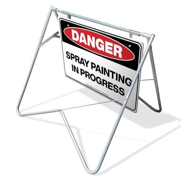 Swing Stand & Sign - Danger Spray Painting In Progress Industroquip