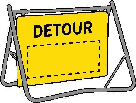 Swing Stand & Sign - Detour  - 900 x 600mm Industroquip