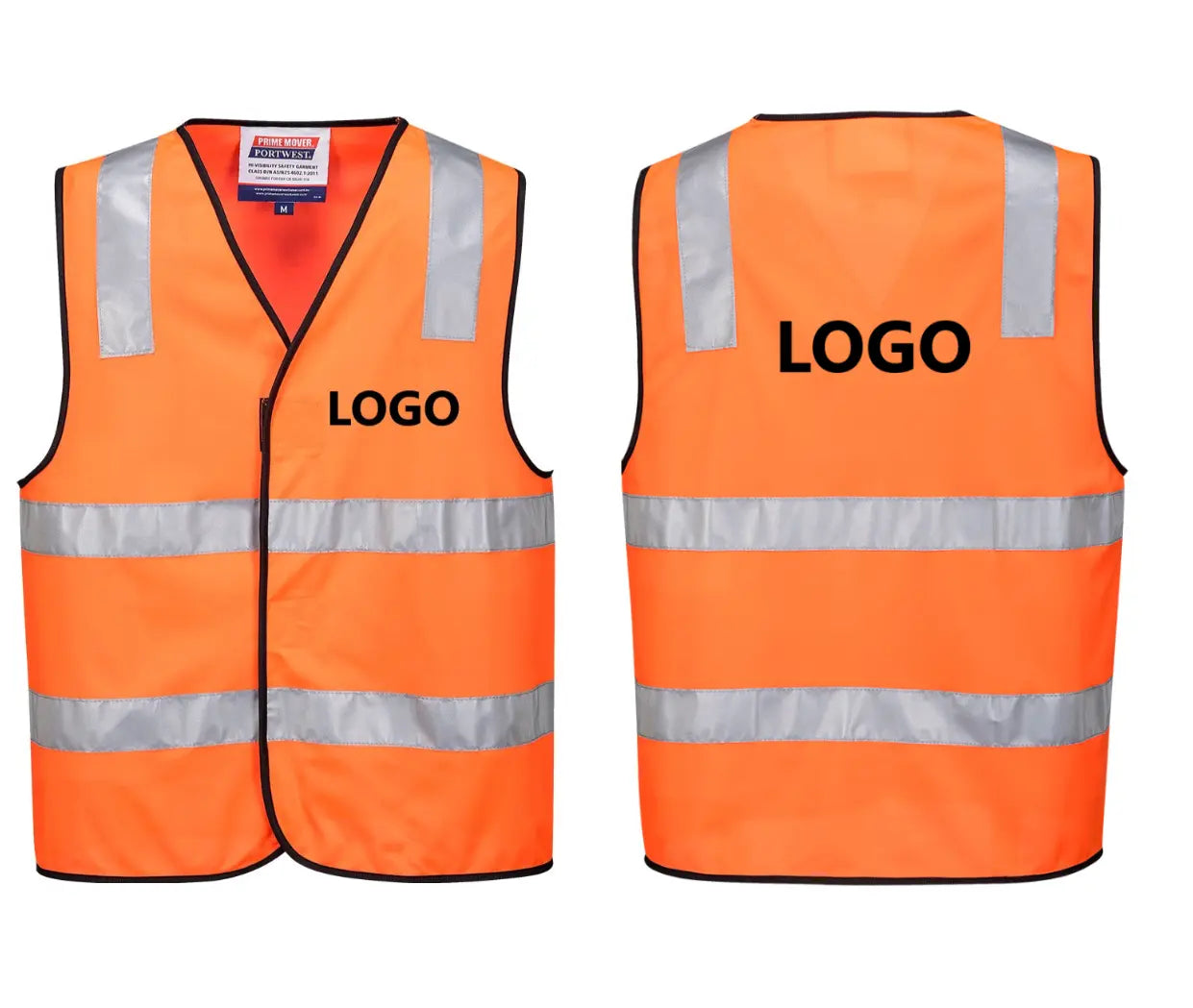 Safety Day Vest with Black Logo Front and Back Logo Industro