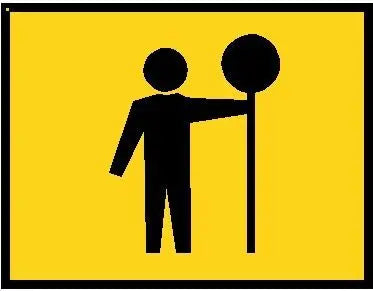 Boxed Edge Road Sign - Flagman Symbol - (Yellow) Industroquip