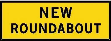 Boxed Edge Road Sign - New Roundabout - 1800 x 900mm Industroquip