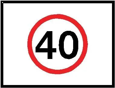 Boxed Edge Road Sign - Speed Sign 40KM/H (Landscape) - 1200 x 900mm Industroquip