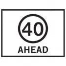 Boxed Edge Road Sign - Speed Limit Sign 40KM/H Ahead (Landscape) - 1200 x 900mm Industroquip