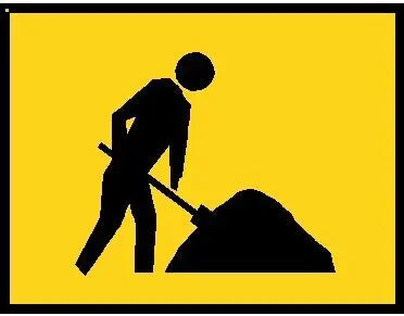 Boxed Edge Road Sign - Digger Symbol (Yellow) Industroquip