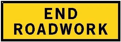 Boxed Edge Road Sign - End Roadwork - 2400 x 900mm Industroquip
