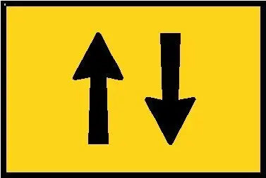 Boxed Edge Road Sign - Lane Status 2 Way - 900 x 600mm Industroquip