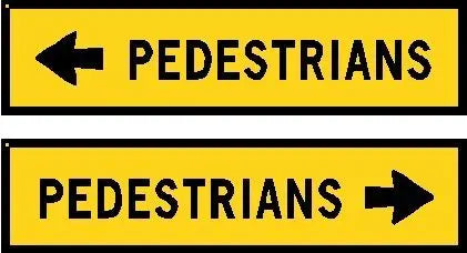 Boxed Edge Road Sign - Pedestrians (Left or Right Arrow) Industroquip