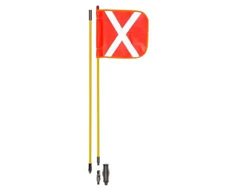 Exoguard® 2.4M Premium Mining Whip Flag with Pole including Mine Flag, Joiner & Snap on fittings Industroquip