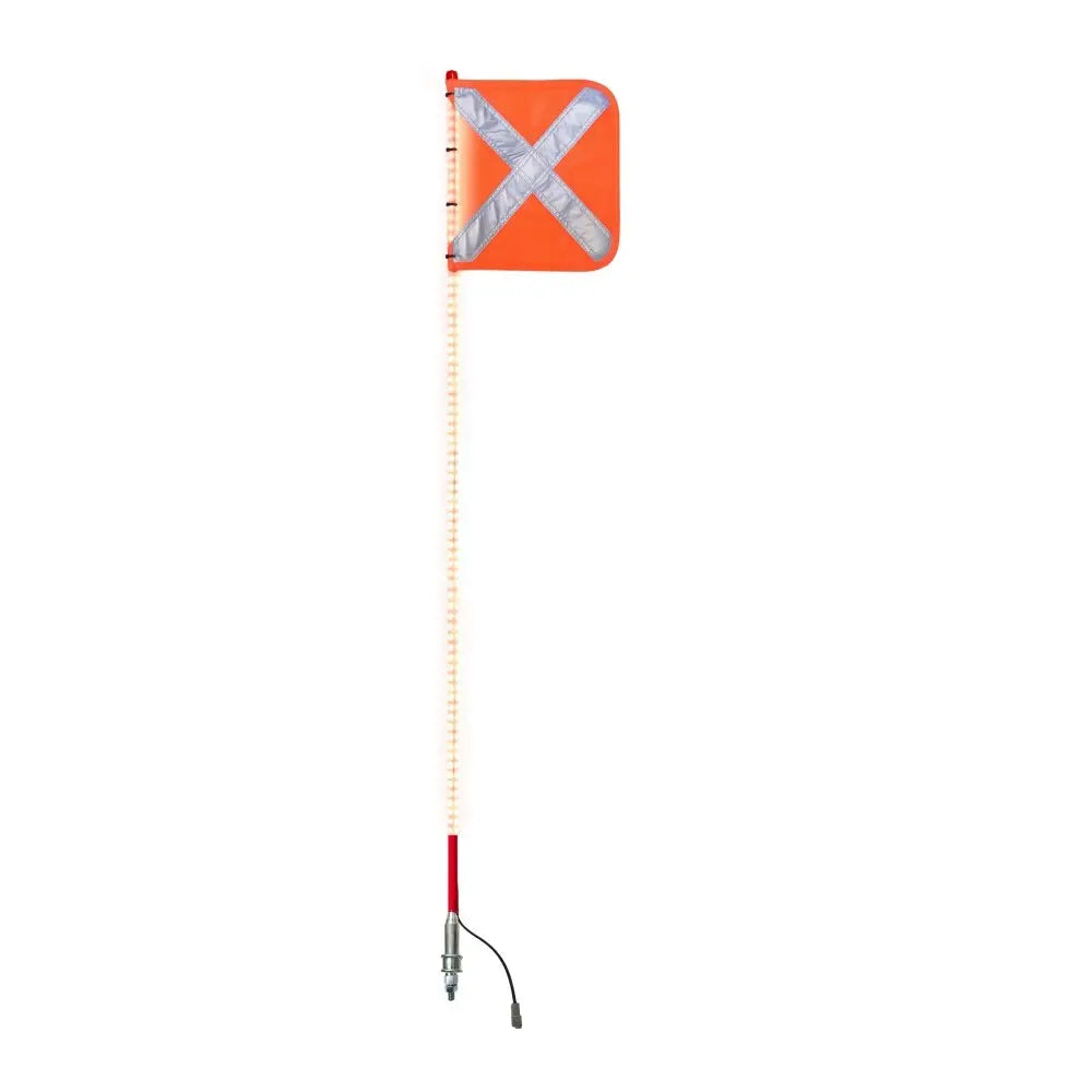 Exoguard™ Full Pole LED 1.8M Premium Mining Whip Flag with Pole including Mine Flag, Joiner & Snap On Fittings Industro