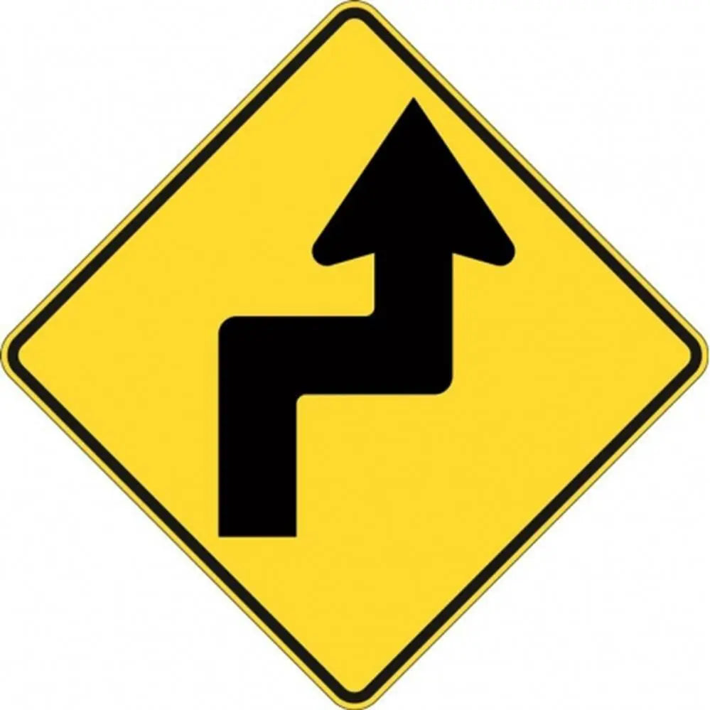 W1-2A_R Right Lane Must Turn Right- Class 1 Reflective  - 600mm x 600mm Industroquip