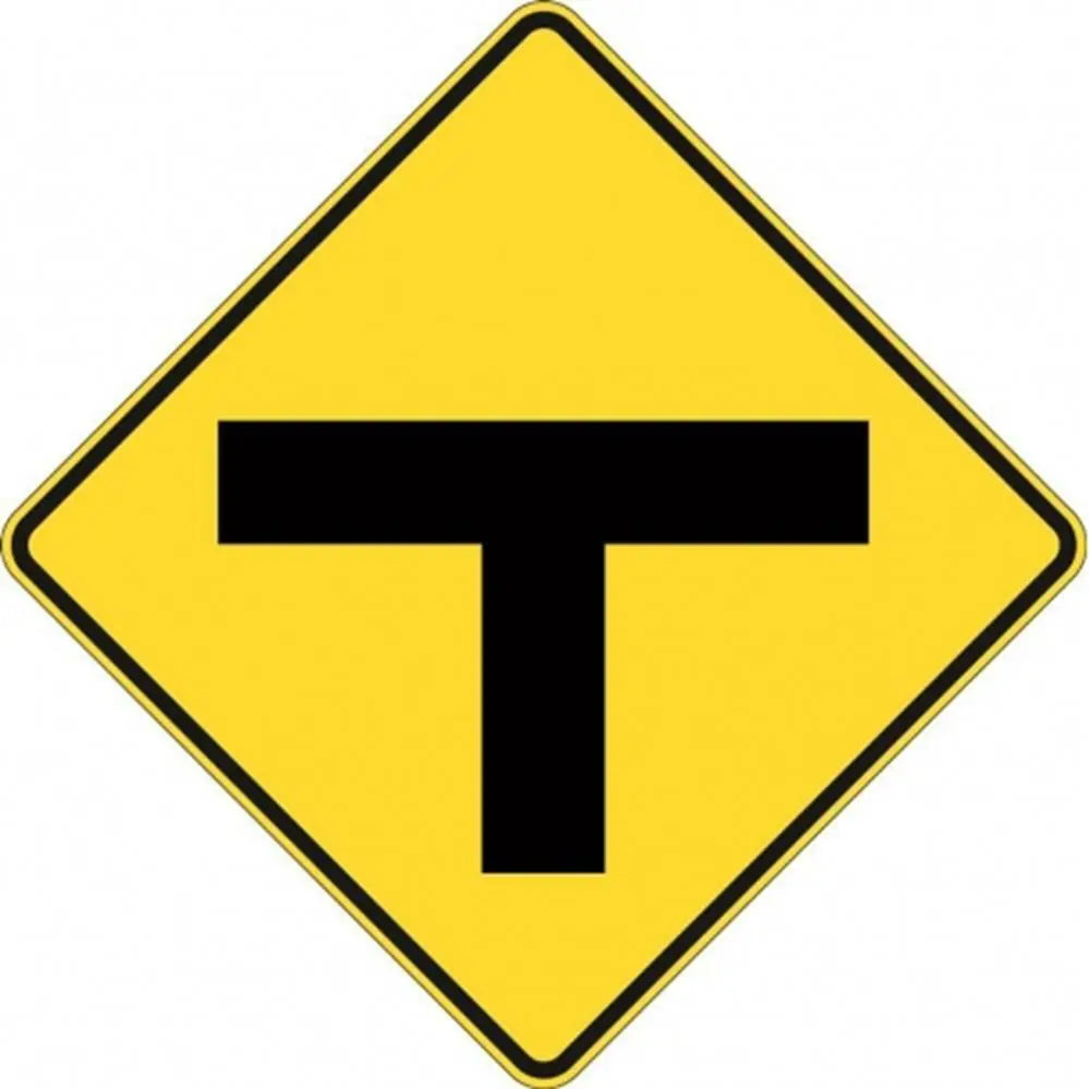 W2-3A T-Junction Sign- Class 1 Reflective - 600mm x 600mm Industroquip
